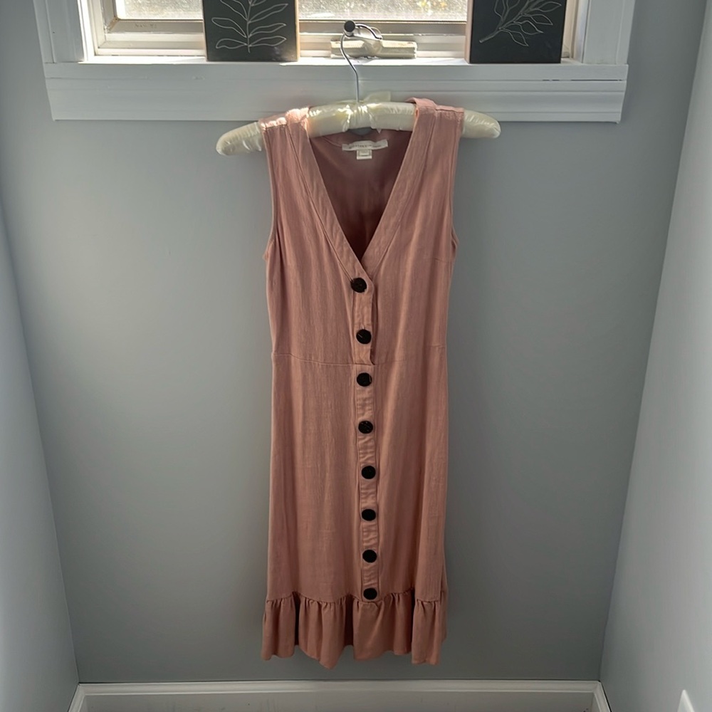 Pale pink button down dress